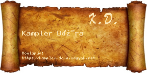 Kampler Dóra névjegykártya